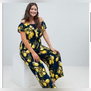 Glamorous lemon Off the shoulder romper size 18